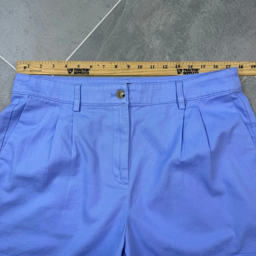 J.Crew Factory Women’s pleated high rise blue cotton shorts size 12 - Picture 3 of 10